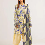 3PC UNSTITCHED - PRINTED CAMBRIC LAWN SUIT