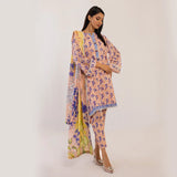 3pc Unstitched - Printed Lawn Suit