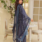 3PC Unstitched Cambric Embroidered Mukesh Dupatta SUIT (UNS7MK007)