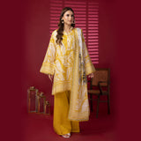 3pc Unstitched - Printed Lawn Suit