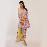 3pc Unstitched - Printed Lawn Suit