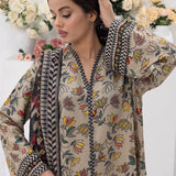 3pc Unstitched - Printed Lawn Silk Suit