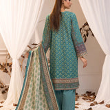 LUXURY KHADDAR EMBROIDERED SHIRT WITH SHAWL & DYED TROUSER