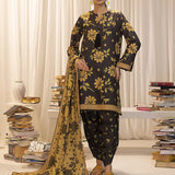 3pc Unstitched - Printed Lawn Silk Suit