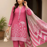 3PC Unstitched Printed Lawn Silk Suit (SUNS7ASI169)