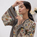 3pc Unstitched - Printed Lawn Silk Suit