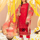 3Pc Unstitched Festive Embroidered Suit (No053)