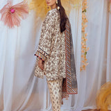 3PC Unstitched Printed Lawn Silk Suit