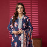 3pc Unstitched - Printed Lawn Suit