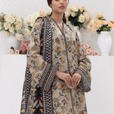 3pc Unstitched - Printed Lawn Silk Suit