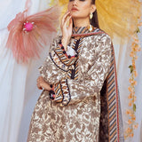 3PC Unstitched Printed Lawn Silk Suit