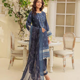 3PC Unstitched Cambric Embroidered Mukesh Dupatta SUIT (UNS7MK007)