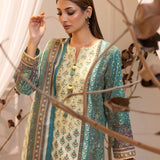 LUXURY KHADDAR EMBROIDERED SHIRT WITH SHAWL & DYED TROUSER