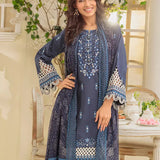 3PC Unstitched Cambric Embroidered Mukesh Dupatta SUIT (UNS7MK007)