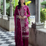 3PC STITCHED FESTIVE CHIFFON EMBROIDERED SUIT