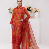 3pc Unstitched - Printed Lawn Silk Suit