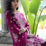 3PC STITCHED FESTIVE CHIFFON EMBROIDERED SUIT