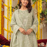 3PC Unstitched Festive Embroidered Suit (SUNS7JI066)