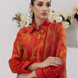 3pc Unstitched - Printed Lawn Silk Suit