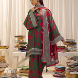 3pc Unstitched - Printed Lawn Silk Suit