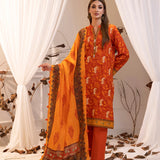 LUXURY KHADDAR EMBROIDERED SHIRT WITH SHAWL & DYED TROUSER