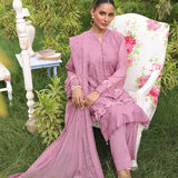 3PC STITCHED CHIKANKARI CAMBRIC EMBROIDERED SUIT (CK003)