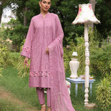 3PC STITCHED CHIKANKARI CAMBRIC EMBROIDERED SUIT (CK003)