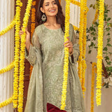 3PC Unstitched Festive Embroidered Suit (SUNS7JI066)