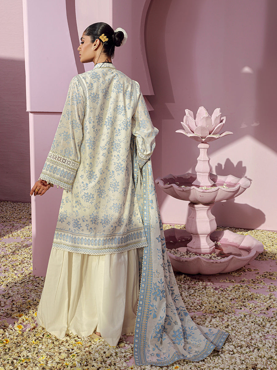 3pc Unstitched Dyed Embroidered Suit
