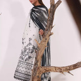 MONOCHROME EMBROIDERED LAWN SUIT (ABW020)