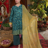 TROPICAL 3PC UNSTITCHED EMBROIDERED CAMBRIC SUIT