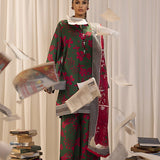 3pc Unstitched - Printed Lawn Silk Suit