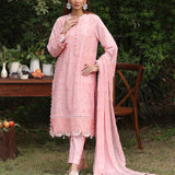 3PC STITCHED CHIKANKARI CAMBRIC EMBROIDERED SUIT (CK014)