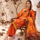 LUXURY KHADDAR EMBROIDERED SHIRT WITH SHAWL & DYED TROUSER