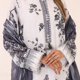 MONOCHROME DIGITAL PRINTED LAWN SILK SUIT