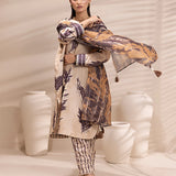3PC Unstitched Printed Lawn Silk Suit (ASI163)