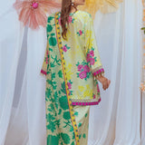 3PC Unstitched Printed Lawn Silk Suit