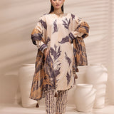3PC Unstitched Printed Lawn Silk Suit (ASI163)