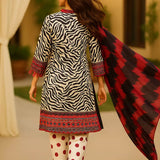 3PC Unstitched Printed Lawn Silk Suit (SUNS7ASI165)