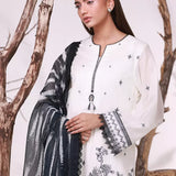 MONOCHROME EMBROIDERED LAWN SUIT (ABW020)