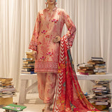 3pc Unstitched - Printed Lawn Silk Suit