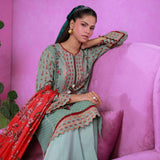 3pc Unstitched - Printed Lawn Suit