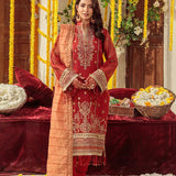 3PC Unstitched Festive Embroidered Suit (SUNS7JI065)