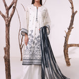 MONOCHROME EMBROIDERED LAWN SUIT