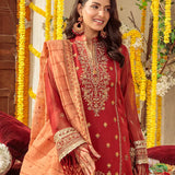 3PC Unstitched Festive Embroidered Suit (SUNS7JI065)