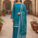 3PC Unstitched Khaddar Printed Suit (SUNS7ASI501)