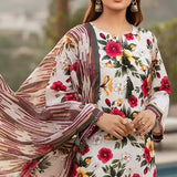 3PC Unstitched Printed Cambric Suit (SSW6U3P392)