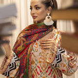 3pc Unstitched - Printed Lawn Silk Suit