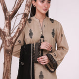 MONOCHROME EMBROIDERED LAWN SUIT