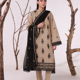 MONOCHROME EMBROIDERED LAWN SUIT